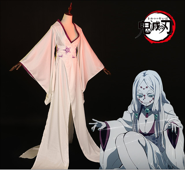 Anime Demon Slayer: Kimetsu no Yaiba Spider Mother Rui Kimono V-neck Women  Cosplay Costume Dress Belt +Cosplay wig full set - AliExpress